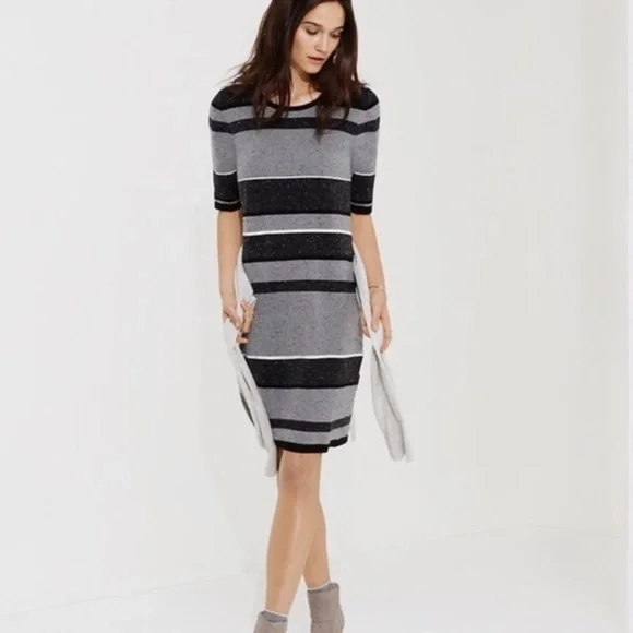 lou and grey sweater dress Lou & Grey For Loft Women's Sweater Shift Plaid Dress Size S Long Sleeve Stretch